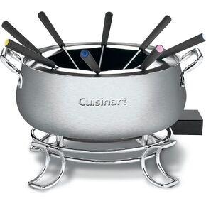 Cuisinart Fondue Pot, 3 Quart, For Chocolate, Cheese, Broth, Oil, Stainless Steel, CFO-3SSP1