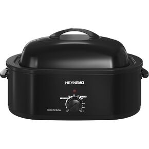 Roaster Oven 22 Quart Electric, Turkey Roaster with Self-Basting Lid Design, Large Stainless Steel Electric Turkey Roaster Oven Fits Turkeys Up to 26LB