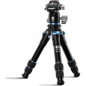 SIRUI Mini Tripod with 360° Panoramic Ball Head, Tabletop Travel Tripod for Camera, Quick Release System, Max Load 33lbs/15KG, Max Height 16.7", AM-203+KS-5