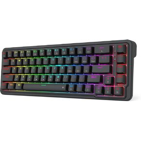 Redragon K709 PRO 65% Wireless Gasket RGB Gaming Keyboard, 68 Keys Hot-Swap Compact Mechanical Keyboard w/Free-Mod Socket, 5-Layer Noise Dampening & Round PBT Keycaps, Quiet Custom Linear Switch
