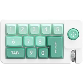 Wired Mechanical Game Small Keyboard with Joystick, Macro Definition RGB Backlight Adjustment, Full Key hot swappable Macro Definition, Keypad Suitable for Office Game (Green)