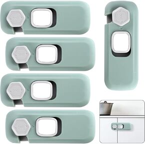 5 PCS Cabinet Baby Locks, Child Proof Locks for Drawers, Cabinets, Ovens Etc, Multi-Functional Secure Baby Locks, Quick and easy installation with 3M adhesive(Random Colour)