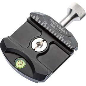 C60 Arca-Swiss Compatible Quick Release Clamp with 1-4" Hardened Thread Insert with Bubble Level