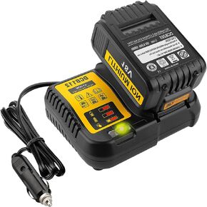 DCB112 Battery Car Charger Replacement for dewalt 20V Battery Charger with Vehicle 12V DC Outlet Compatible with dewalt 12V, 20V & 60V Max Lithium Batteries DCB201 DCB203 DCB204