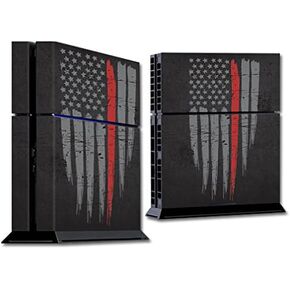 MightySkins Skin Compatible with Sony PS4 Console - Thin Red Line | Protective, Durable, and Unique Vinyl Decal wrap Cover | Easy to Apply, Remove, and Change Styles | Made in The USA