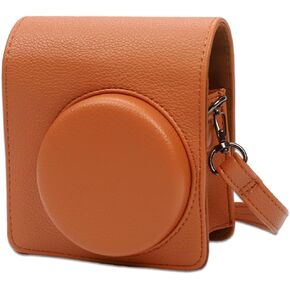 Pocoukate Case for Fujifilm Instax Mini 99, PU Leather Bag Case with Adjustable Shoulder Strap, Universal Cover Precise Hole Design for Mini 99 (Brown)