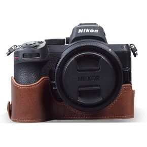 MegaGear MG1945 Ever Ready Genuine Leather Camera Half Case Compatible with Nikon Z5 - Brown