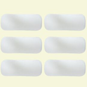 BluePanda Reusable Soft 6 Pack Charcoal Inserts for Baby Cloth Diaper,High Absorbing Washable Liners (White 6Pcs/Set)