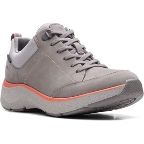 Clarks Womens Wave2.0 Lace Sneakers, Grey/Peach, 10