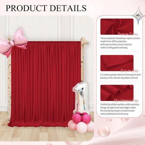 2 Panels Black Backdrop Curtains for Parties, 5ft x 10ft Polyester Black Backdrop Background Panels with Rod Pockets,Photography Backdrop Drapes for Party Ceremony Wedding Window Decorations(2Pcs) in Saudi Arabia