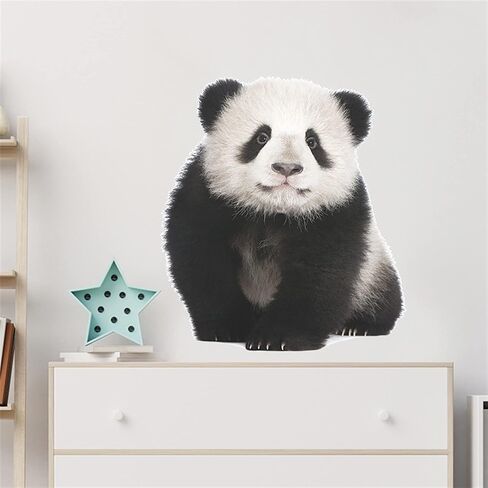 WAFT YEARN 3D Vivid Panda Wall Decal Vinyl Removable Super Cute Animal Safari Wall Sticker for Nursery School Classroom Bedroom Bathroom Boys Girls Room Playroom Office 14.3 inch by 15.9 inch in Saudi Arabia