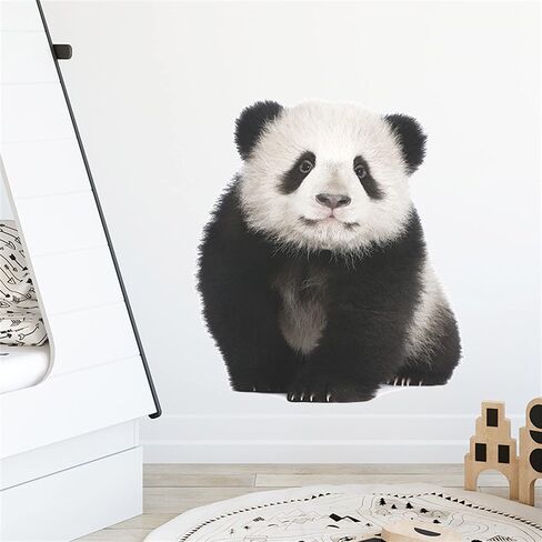 WAFT YEARN 3D Vivid Panda Wall Decal Vinyl Removable Super Cute Animal Safari Wall Sticker for Nursery School Classroom Bedroom Bathroom Boys Girls Room Playroom Office 14.3 inch by 15.9 inch in Saudi Arabia