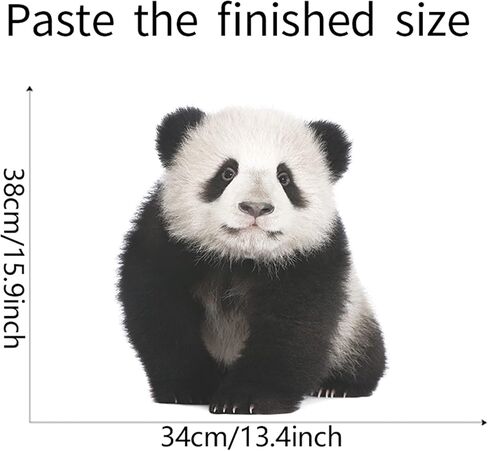WAFT YEARN 3D Vivid Panda Wall Decal Vinyl Removable Super Cute Animal Safari Wall Sticker for Nursery School Classroom Bedroom Bathroom Boys Girls Room Playroom Office 14.3 inch by 15.9 inch in Saudi Arabia