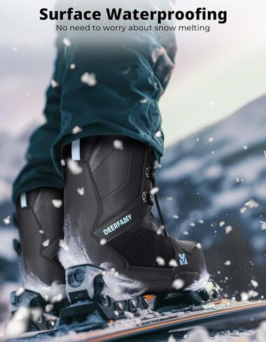 أحذية DEERFAMY للتزلج على الجليد للرجال، باللون الأسود in Kuwait