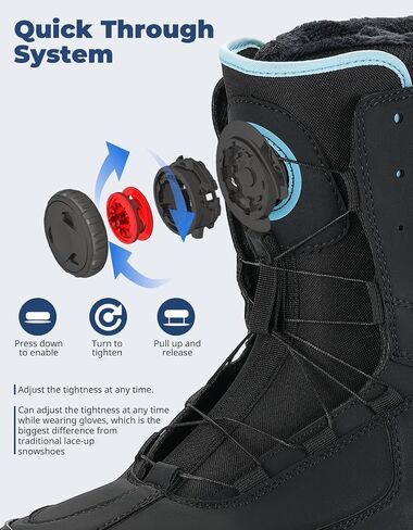 DEERFAMY Snowboard Boots Men Step on, Black in Saudi Arabia