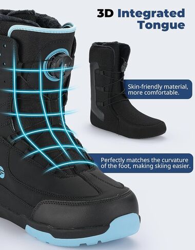 DEERFAMY Snowboard Boots Men Step on, Black in Saudi Arabia