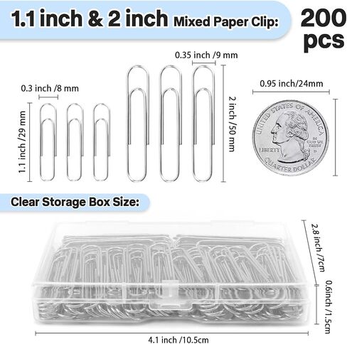 Paper Clips, Paper Clips Small, 200 Pcs 1.1 inch Silver Paper Clip, Clips Office Supplies, Office School Teacher Classroom College Supplies, Classroom Teacher Must Haves, Back to School Essentials in Saudi Arabia