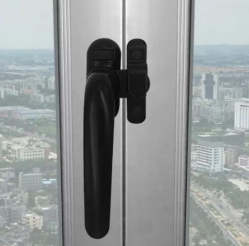 Black Casement Window, Aluminum Alloy Left Hand Locking Handle, Solid Window Handle, Door and Window Lock in Saudi Arabia