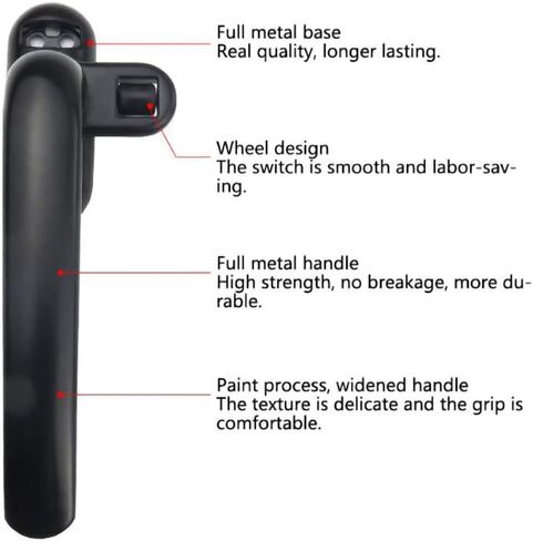Black Casement Window, Aluminum Alloy Left Hand Locking Handle, Solid Window Handle, Door and Window Lock in Saudi Arabia