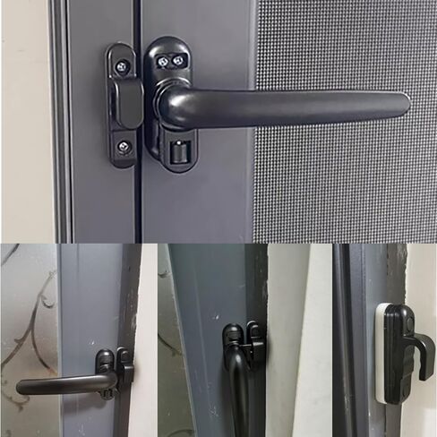 Black Casement Window, Aluminum Alloy Left Hand Locking Handle, Solid Window Handle, Door and Window Lock in Saudi Arabia
