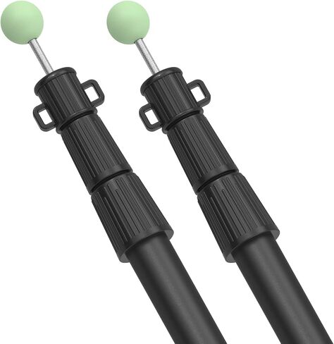 SANLIKE Telescoping Tarp Poles Tent Poles, 96" Aluminum Canopy Poles Extendable Pole for Awning Shelter Camping Hiking Backpacking, Newest Luminous Tip Cap Design, Set of 2, Silver in Saudi Arabia