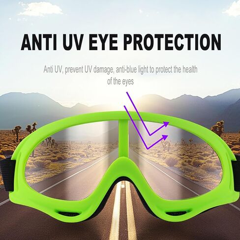 2Pcs Motorcycle Goggles with 2Pcs Balaclavas, Dirt Bike ATV Motocross Riding Racing Ski Goggle Safety Glasses in Kuwait