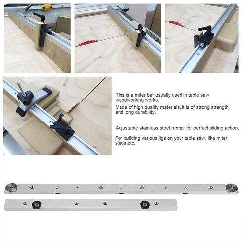 Miter Rail, Aluminum Alloy Miter Bar Slider Table Saw Sliding Miter Slot Runner Track Gauge Rod Woodworking Tool for Router Tables (300mm) in Saudi Arabia