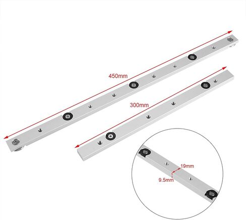 Miter Rail, Aluminum Alloy Miter Bar Slider Table Saw Sliding Miter Slot Runner Track Gauge Rod Woodworking Tool for Router Tables (300mm) in Saudi Arabia