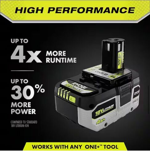 بطارية RYOBI PBP4210 ONE+ (Plus) ليثيوم أيون 18 فولت 6.0 و4.0 أمبير عالية الأداء متوافقة مع أكثر من 225 18 فولت ONE+ أدوات (عبوتان) in Saudi Arabia