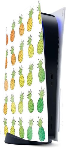 MightySkins Glossy Glitter Gaming Skin for PS5 / Playstation 5 - Rainbow Pineapples | Durable High-Gloss Glitter Finish | Easy to Apply and Change Style | Made in The USA in Saudi Arabia