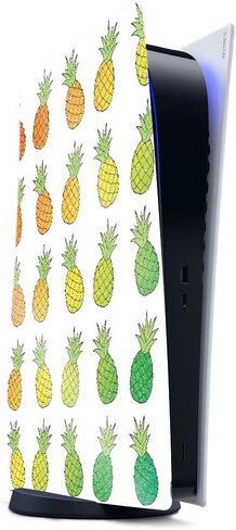 MightySkins Glossy Glitter Gaming Skin for PS5 / Playstation 5 - Rainbow Pineapples | Durable High-Gloss Glitter Finish | Easy to Apply and Change Style | Made in The USA in Saudi Arabia
