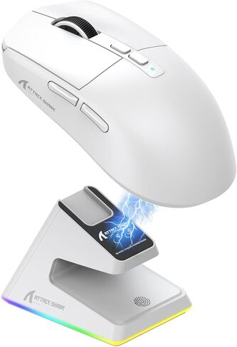 ماوس ألعاب X6 لاسلكي، ماوس Superlight مع قاعدة شحن مغناطيسية RGB، 2.4G/BT5.2/سلكي، مستشعر PAW3395 26000 نقطة في البوصة، زر قابل للبرمجة للكمبيوتر الشخصي/Mac in Saudi Arabia