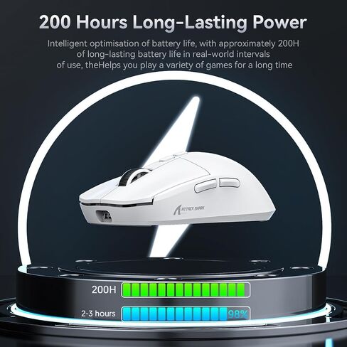 ماوس ألعاب X6 لاسلكي، ماوس Superlight مع قاعدة شحن مغناطيسية RGB، 2.4G/BT5.2/سلكي، مستشعر PAW3395 26000 نقطة في البوصة، زر قابل للبرمجة للكمبيوتر الشخصي/Mac in Saudi Arabia
