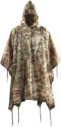 M-Tac Tactical Rain Poncho - Army Military Poncho Shelter - Waterproof Ripstop Camping Hiking Outdoor Hunting Rain Ponchos in Saudi Arabia