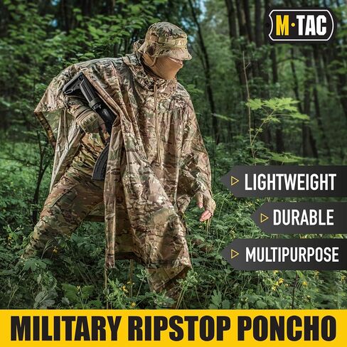 M-Tac Tactical Rain Poncho - Army Military Poncho Shelter - Waterproof Ripstop Camping Hiking Outdoor Hunting Rain Ponchos in Saudi Arabia