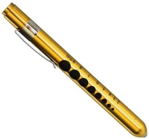 Medical Pen Lights for Nurses Doctors, Reusable LED Medical Penlight Flashlight with Pupil Gauge and Ruler, White Light, Choose Color (Gold) in Saudi Arabia