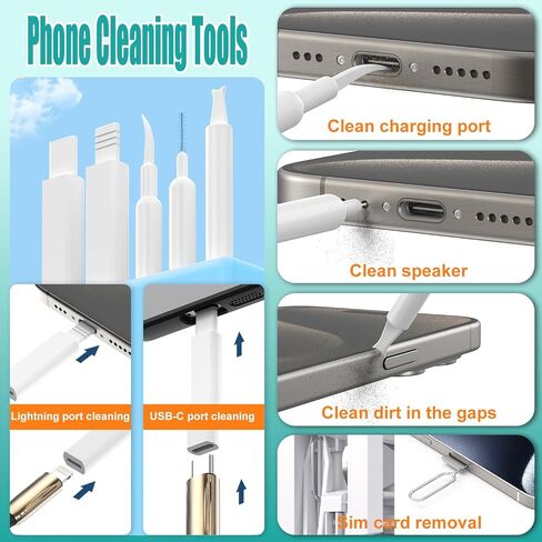 VICHYIE Keyboard Cleaning Kit with Brush, Computer Laptop Cleaner Kit, Phone Cleaning Tool, Multi-Function Cleaner Kit for Earbuds, Cellphones, PC, Screens, Camera Lens, Electronics Devices in Saudi Arabia