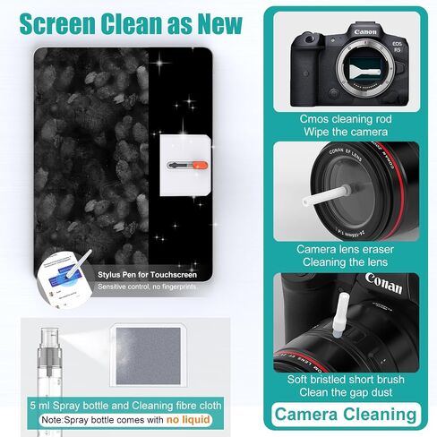 VICHYIE Keyboard Cleaning Kit with Brush, Computer Laptop Cleaner Kit, Phone Cleaning Tool, Multi-Function Cleaner Kit for Earbuds, Cellphones, PC, Screens, Camera Lens, Electronics Devices in Saudi Arabia