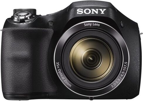 Sony Cybershot DSC-H300 Digital Camera (Black) (DSCH300/B) + 2 x 64GB Memory Card + Card Reader + Corel Photo Software + Case + Flex Tripod + 4xAA Batteries + Memory Wallet + Cleaning Kit in Saudi Arabia