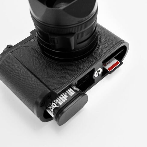 Camera Specialized Genuine Leather Half Case Suitable for Leica Q2 - Top Layer Cowhide Body + Metal Base Plate + Hand Shank 3-in-1 Design (Black) in Saudi Arabia