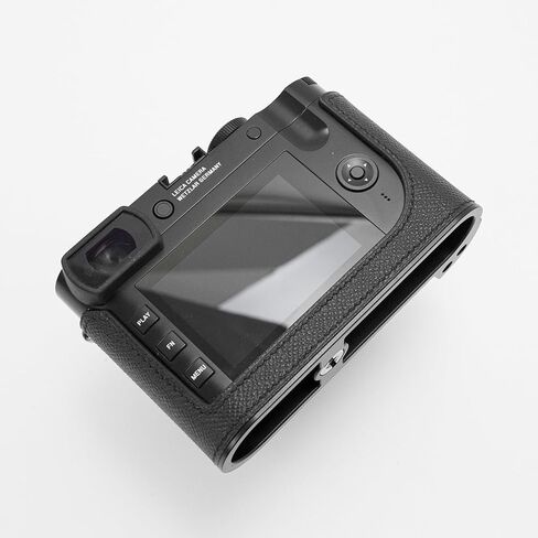 Camera Specialized Genuine Leather Half Case Suitable for Leica Q2 - Top Layer Cowhide Body + Metal Base Plate + Hand Shank 3-in-1 Design (Black) in Saudi Arabia