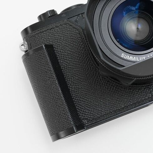 Camera Specialized Genuine Leather Half Case Suitable for Leica Q2 - Top Layer Cowhide Body + Metal Base Plate + Hand Shank 3-in-1 Design (Black) in Saudi Arabia