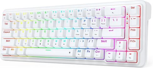 Redragon K709 PRO 65% Wireless Gasket RGB Gaming Keyboard, 68 Keys Hot-Swap Compact Mechanical Keyboard w/Free-Mod Socket, 5-Layer Noise Dampening & Round PBT Keycaps, Quiet Custom Linear Switch in Saudi Arabia