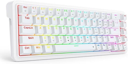 Redragon K709 PRO 65% Wireless Gasket RGB Gaming Keyboard, 68 Keys Hot-Swap Compact Mechanical Keyboard w/Free-Mod Socket, 5-Layer Noise Dampening & Round PBT Keycaps, Quiet Custom Linear Switch in Saudi Arabia