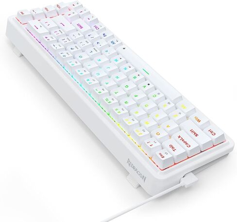 Redragon K709 PRO 65% Wireless Gasket RGB Gaming Keyboard, 68 Keys Hot-Swap Compact Mechanical Keyboard w/Free-Mod Socket, 5-Layer Noise Dampening & Round PBT Keycaps, Quiet Custom Linear Switch in Saudi Arabia