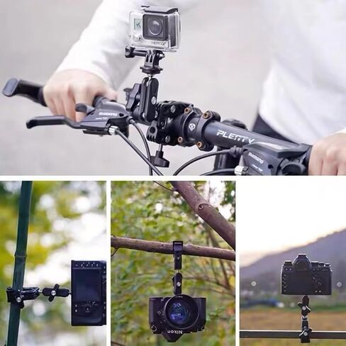 O'woda Super Clamp Bicycle Clamp Adjustable Action Camera Ball Mount Compatible with Insta360X4/ X3/ ONE X2/ GoPro Hero 12/11/ 10/9/ 8/7/ 6/ DJI Pocket/Action Camera Accessories in Saudi Arabia