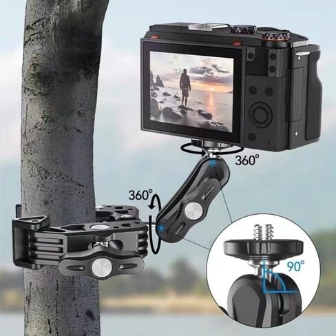O'woda Super Clamp Bicycle Clamp Adjustable Action Camera Ball Mount Compatible with Insta360X4/ X3/ ONE X2/ GoPro Hero 12/11/ 10/9/ 8/7/ 6/ DJI Pocket/Action Camera Accessories in Saudi Arabia