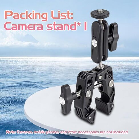 O'woda Super Clamp Bicycle Clamp Adjustable Action Camera Ball Mount Compatible with Insta360X4/ X3/ ONE X2/ GoPro Hero 12/11/ 10/9/ 8/7/ 6/ DJI Pocket/Action Camera Accessories in Saudi Arabia