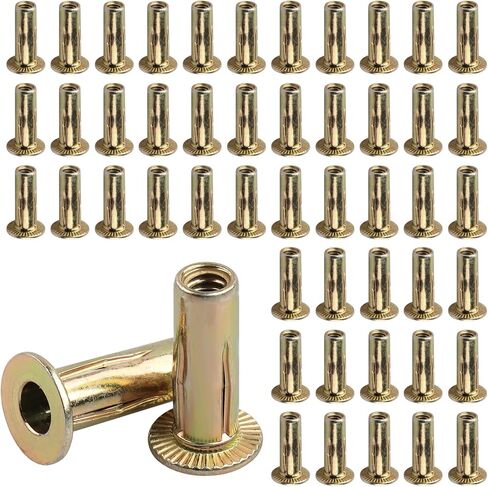 Multi-Grip Rivet-Nuts, M6 Rivet Nut Carbon Steel Pre-Bulbed Shank Color-Zinc-Plated Flat Head Threaded Insert Nut(25 Pack) in Saudi Arabia