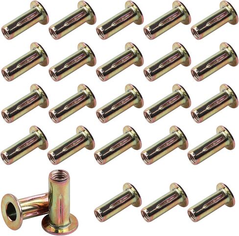 Multi-Grip Rivet-Nuts, M6 Rivet Nut Carbon Steel Pre-Bulbed Shank Color-Zinc-Plated Flat Head Threaded Insert Nut(25 Pack) in Saudi Arabia
